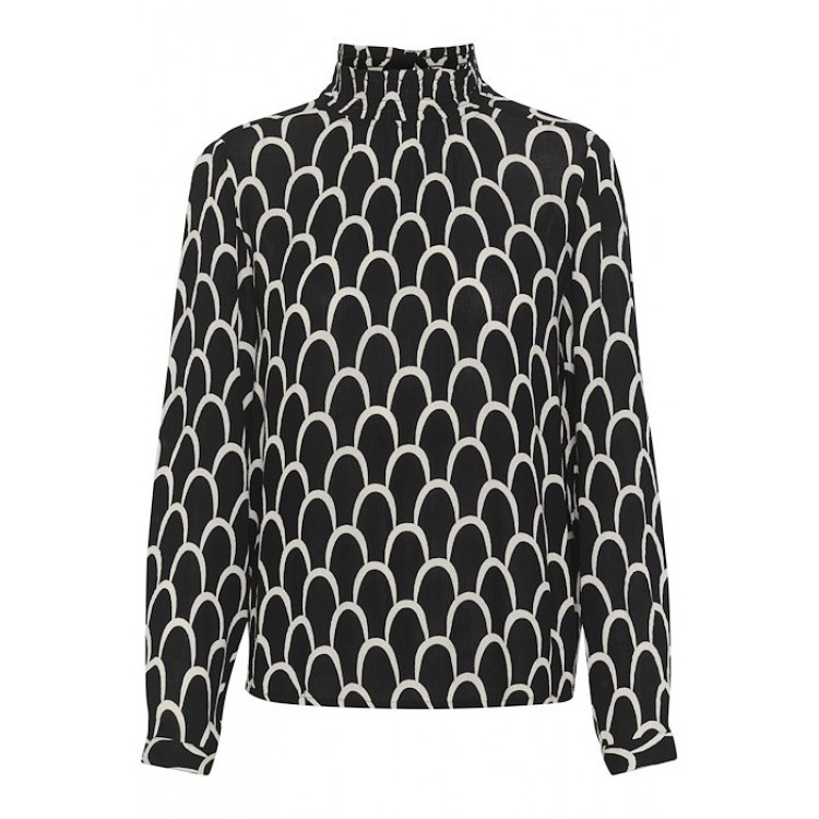 Kaffe KAkarina Amber Smock Blouse B&W